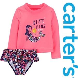 Carter's | Mermaid 2-Piece Rashguard Set Swim Suit | Size 12 Months